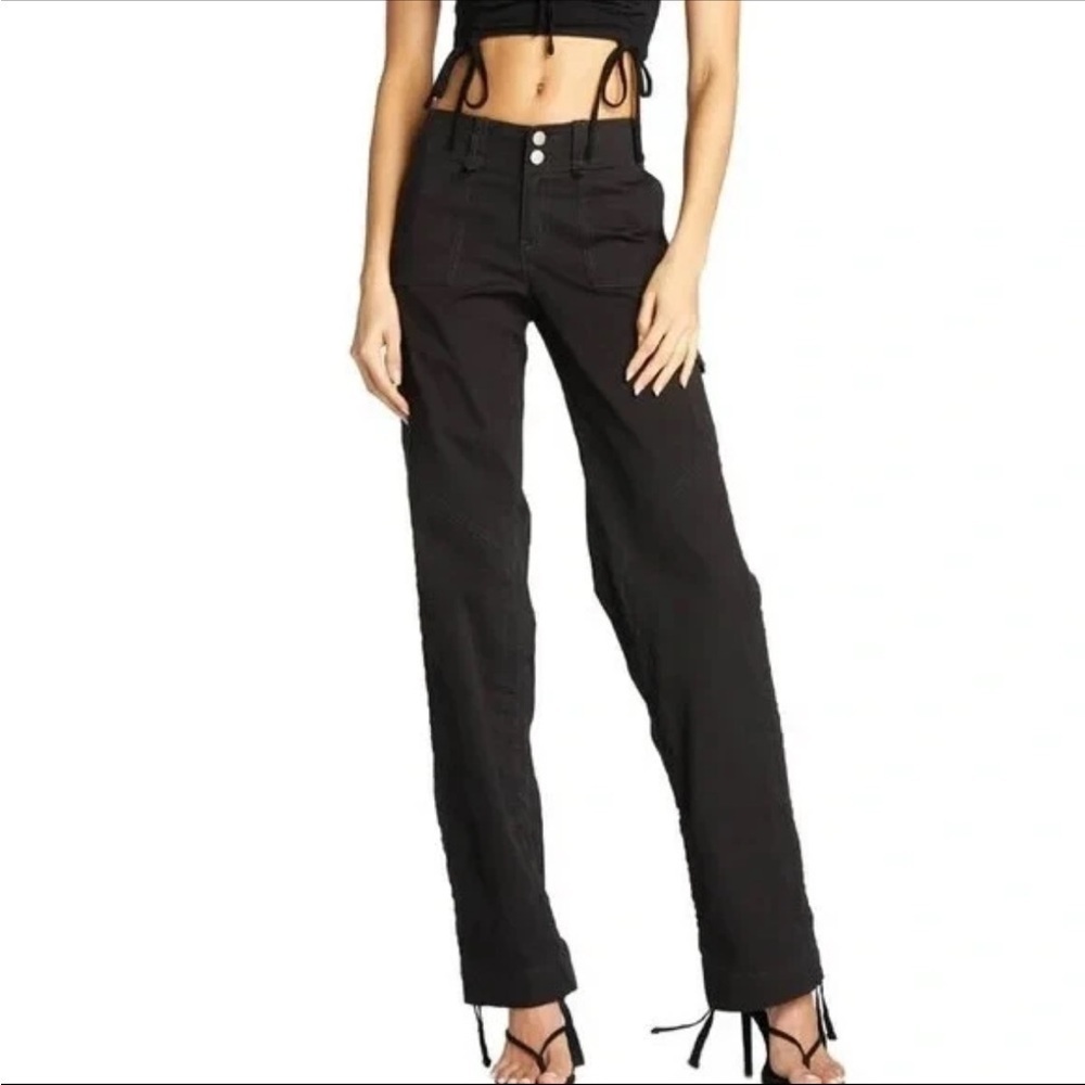 I.AM.GIA Ryder Cargo Pants Black Low Rise Straight Leg Size Small